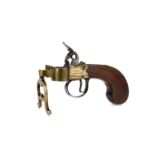 A 19TH CENTURY FLINTLOCK TINDER PISTOL