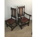 A SET OF TEN WALNUT DINING CHAIRS OF RESTORATION DESIGN