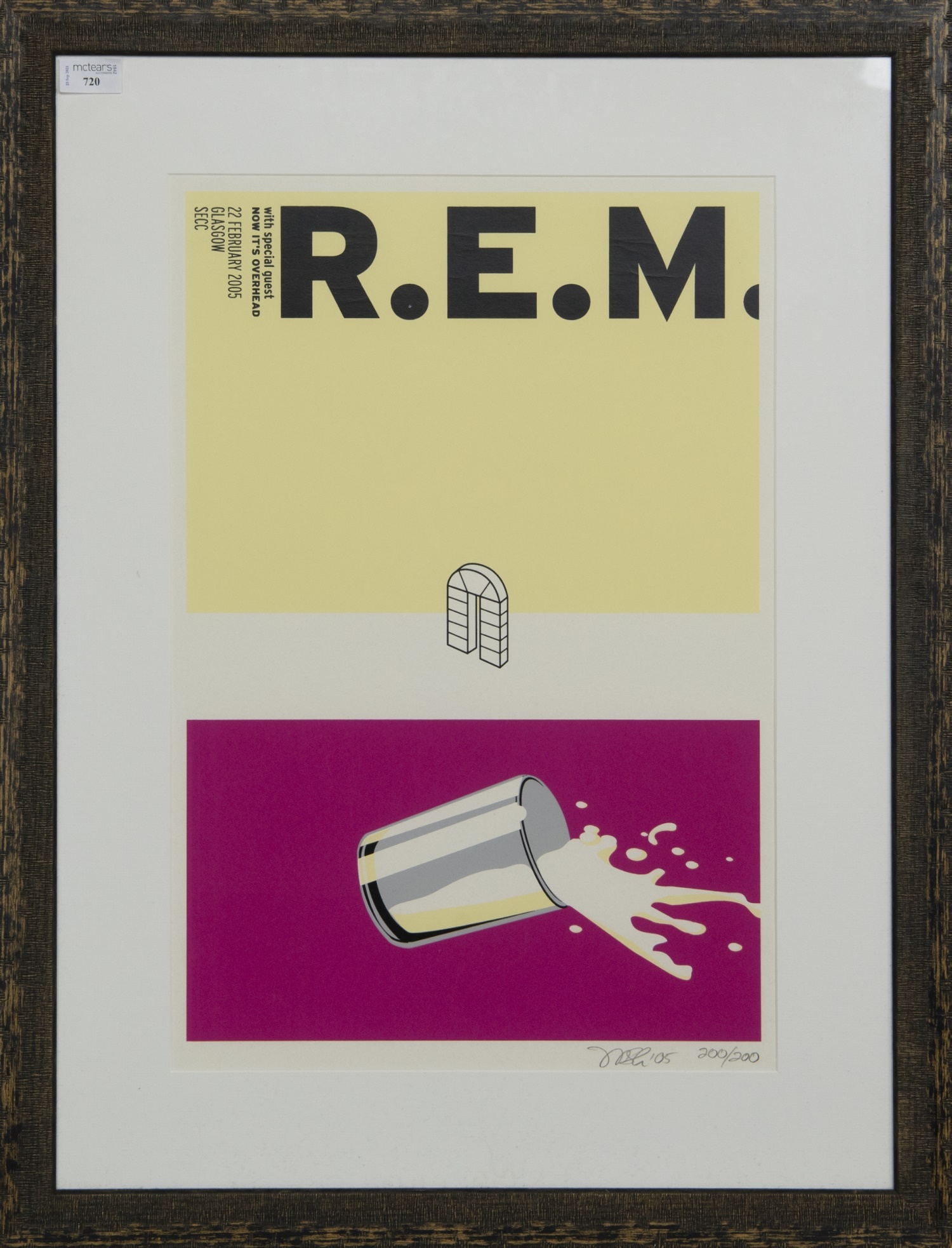 R.E.M. 'NOW IT'S OVERHEAD', A LIMITED EDITION LITHOGRAPH