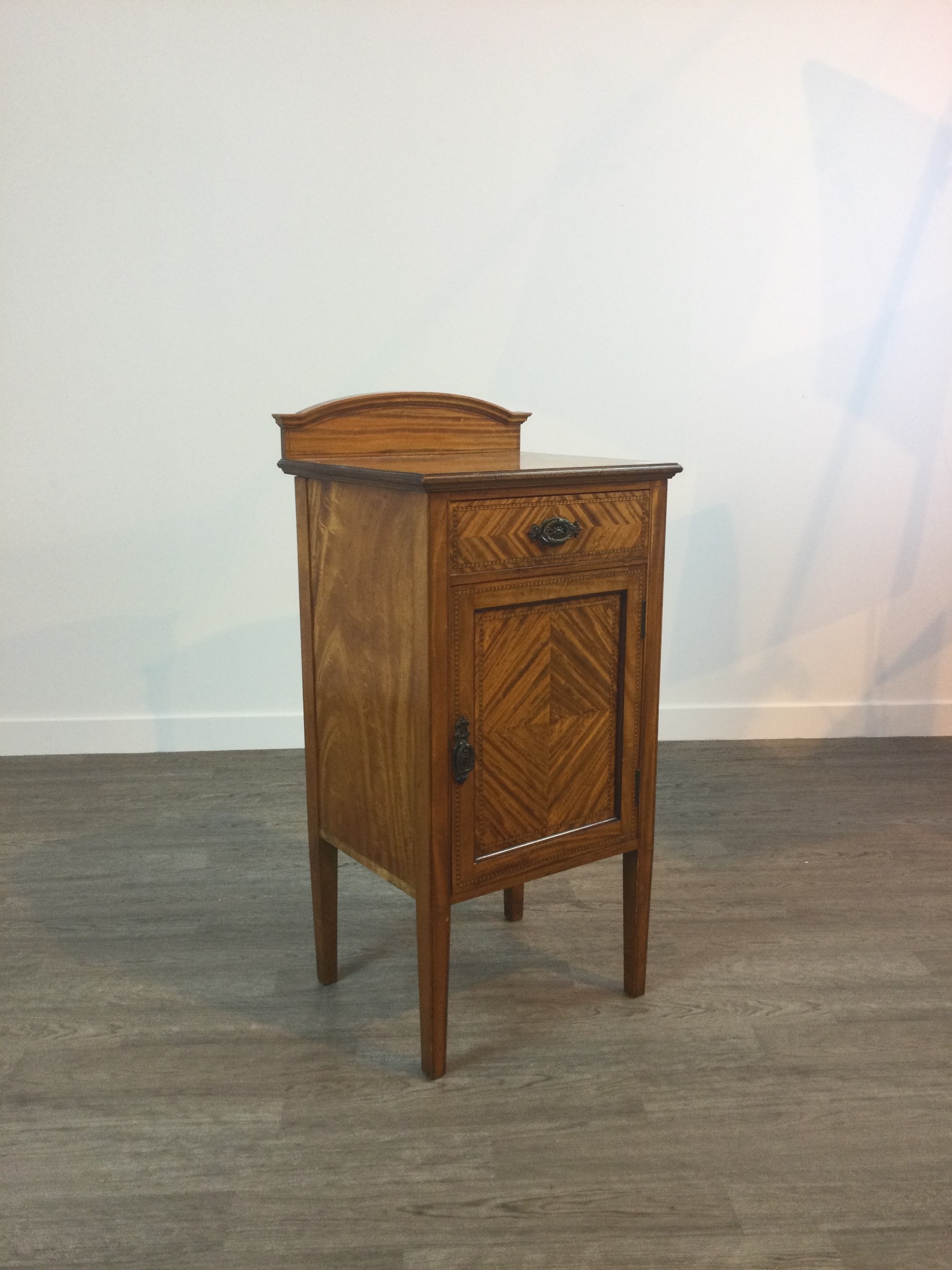 A SATINWOOD POT CUPBOARD