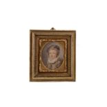 A 19TH CENTURY WATERCOLOUR PORTRAIT MINIATURE