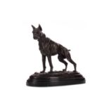 A BRONZE FIGURE OF A BOXER DOG AFTER PIERRE-JULES MÊNE