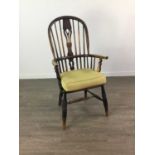 AN ASH AND ELM WINDSOR ARMCHAIR