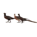 THREE COLD PAINTED BRONZE GAME BIRDS