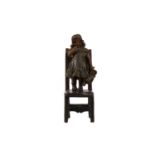 AN EARLY 20TH CENTURY BRONZE FIGURE OF A GIRL ON A CHAIR