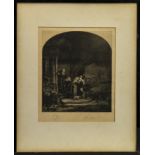 SALVATION OF THE VIRGIN, AN ETCHING AFTER REMBRANDT