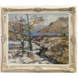 LOCH LONG, AUTUMN, AN OIL BY JAMES KAY