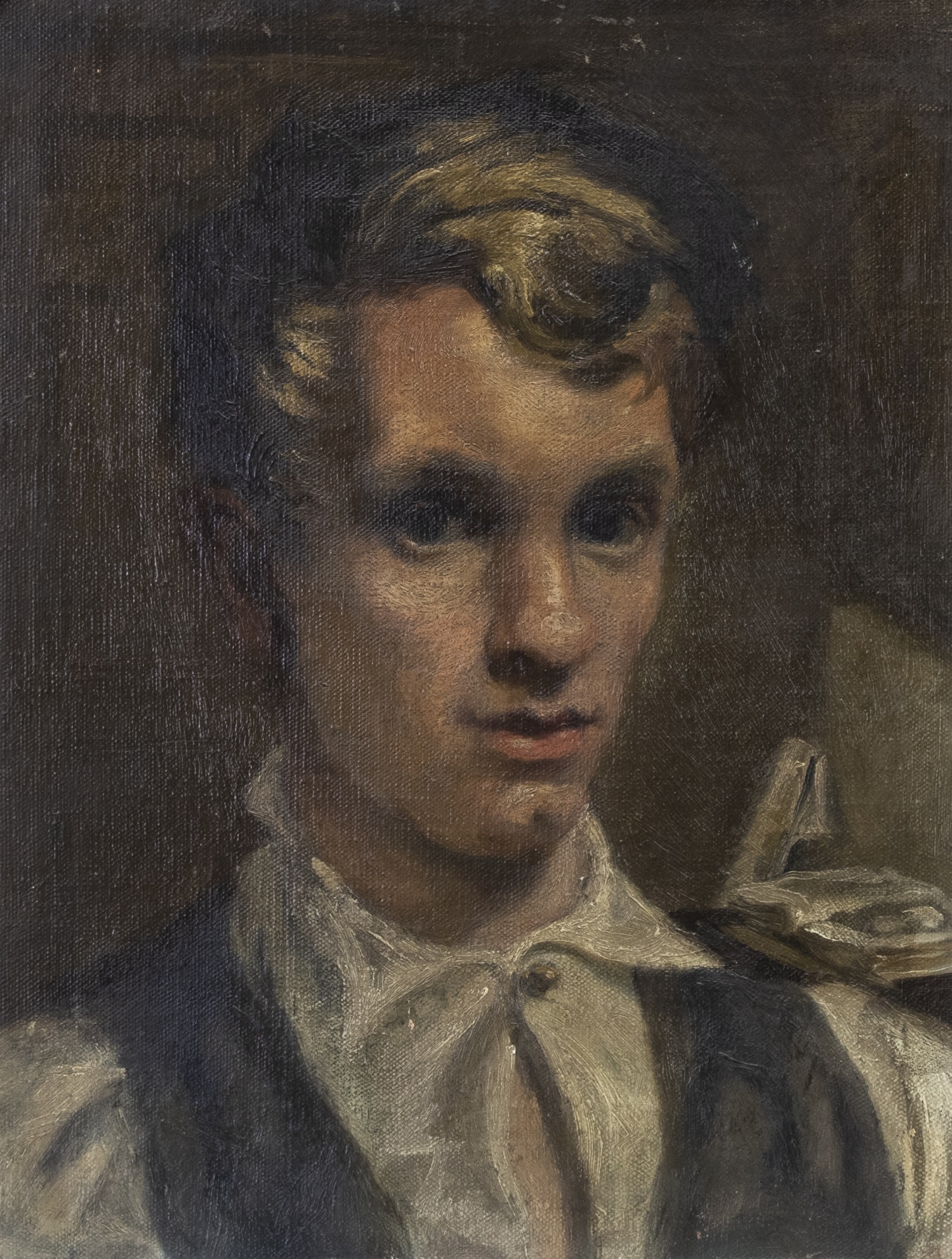 AN OIL PORTRAIT OF A YOUNG MAN ATTRIBUTED TO BERNARD FLEETWOOD-WALKER