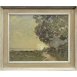 WOODEN LANDSCAPE, AN OIL BY HAROLD STOREY