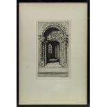 ORNATE DOORS, AN ETCHING BY TOM MAXWELL