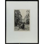 A STREET IN PARIS, AN ETCHING BY L LOBBERMITTE