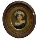 OVAL PORTRAIT OF A WOMAN