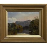 RIVER LANDSCAPE, AN OIL BY ALFRED DE BREANSKI