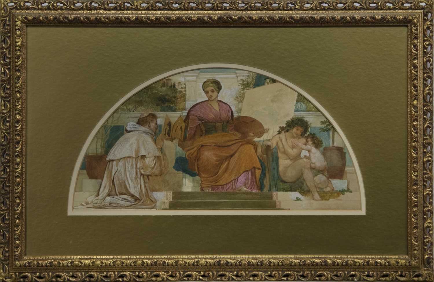 THE PAINTING LESSON, A WATERCOLOUR ATTRIBUTED TO JOSEPH NOEL PATON