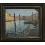 VENEZIA: IMPRESSIONE SUL CANAL GRANDE, RIALTO, AN OIL BY PIERO SANSALVADORE