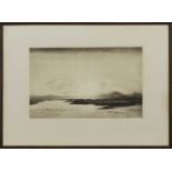 SUNSET, NORTH UIST, AN ETCHING BY WILLIAM DOUGLAS MACLEOD