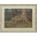 WOLVES, A PASTEL BY WILLIAM WALLS