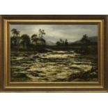 ON THE ROVER DOCHART, KILLIN, PERTHSHIRE, AN OIL BY WILLIAM BEATTIE BROWN