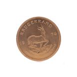 A GOLD KRUGERRAND DATED 1974