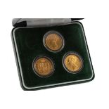 A VICTORIA GOLD THREE COIN SET