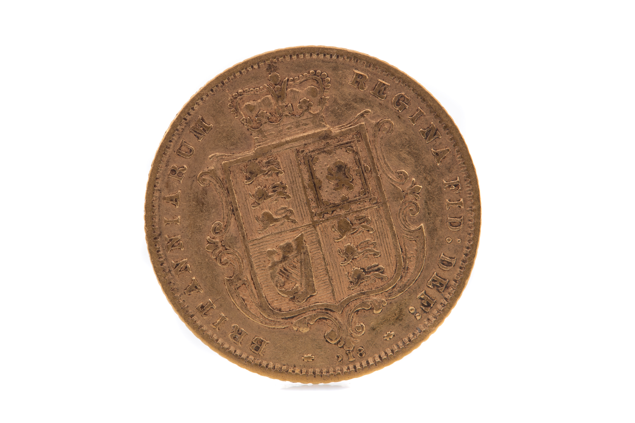 A VICTORIA GOLD HALF SOVEREIGN DATED 1872