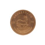 A GOLD KRUGERRAND DATED 1974