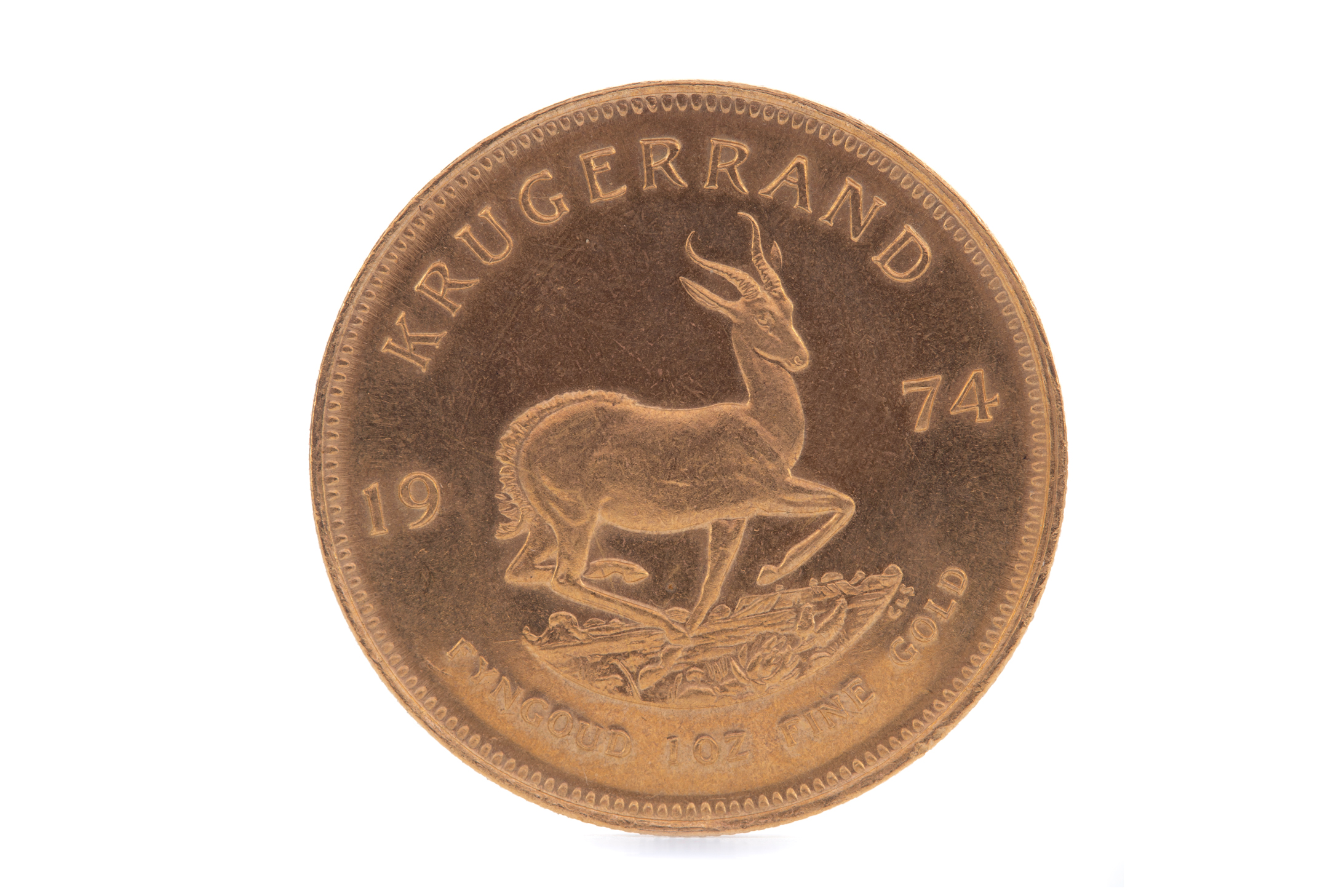 A GOLD KRUGERRAND DATED 1974