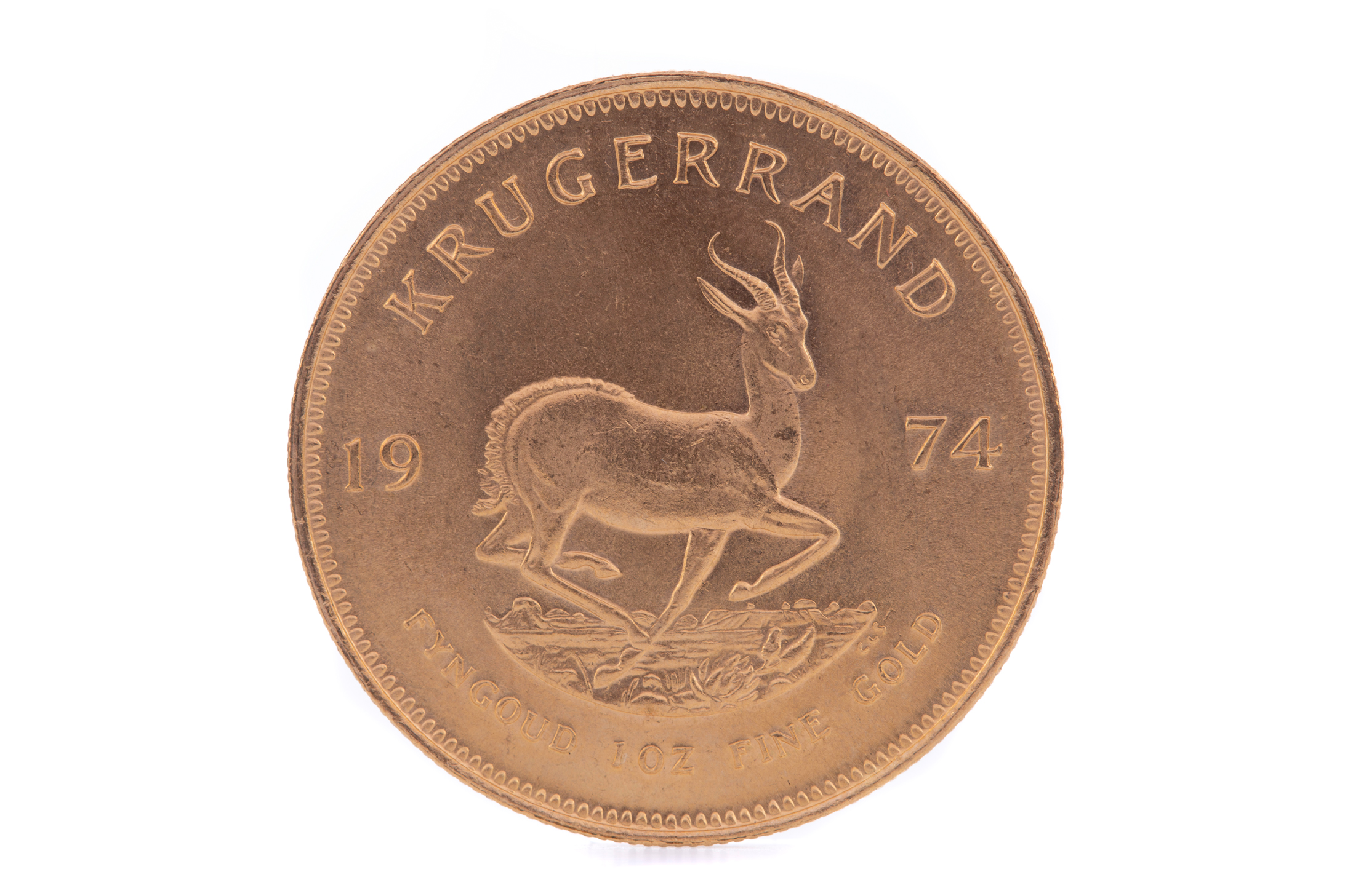 A GOLD KRUGERRAND DATED 1974