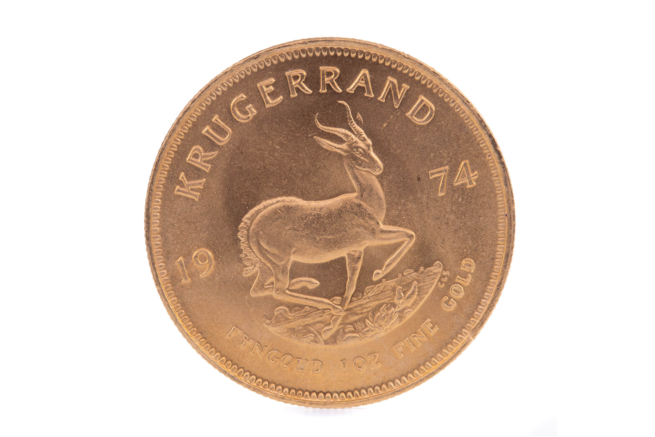 A GOLD KRUGERRAND DATED 1974