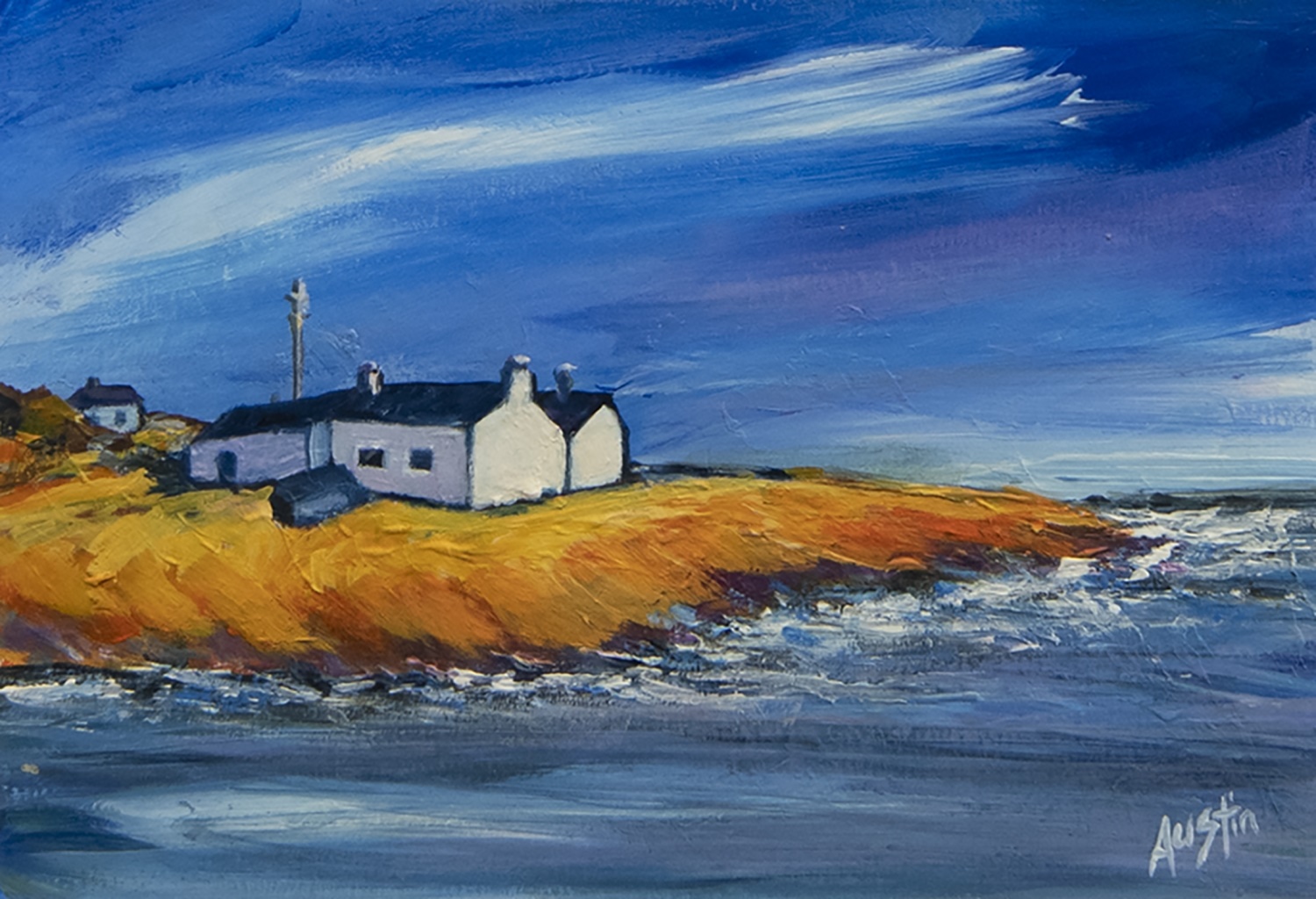 WATERS EDGE, CORRIE, AN ACRYLIC BY PAULINE AUSTIN - Image 2 of 2