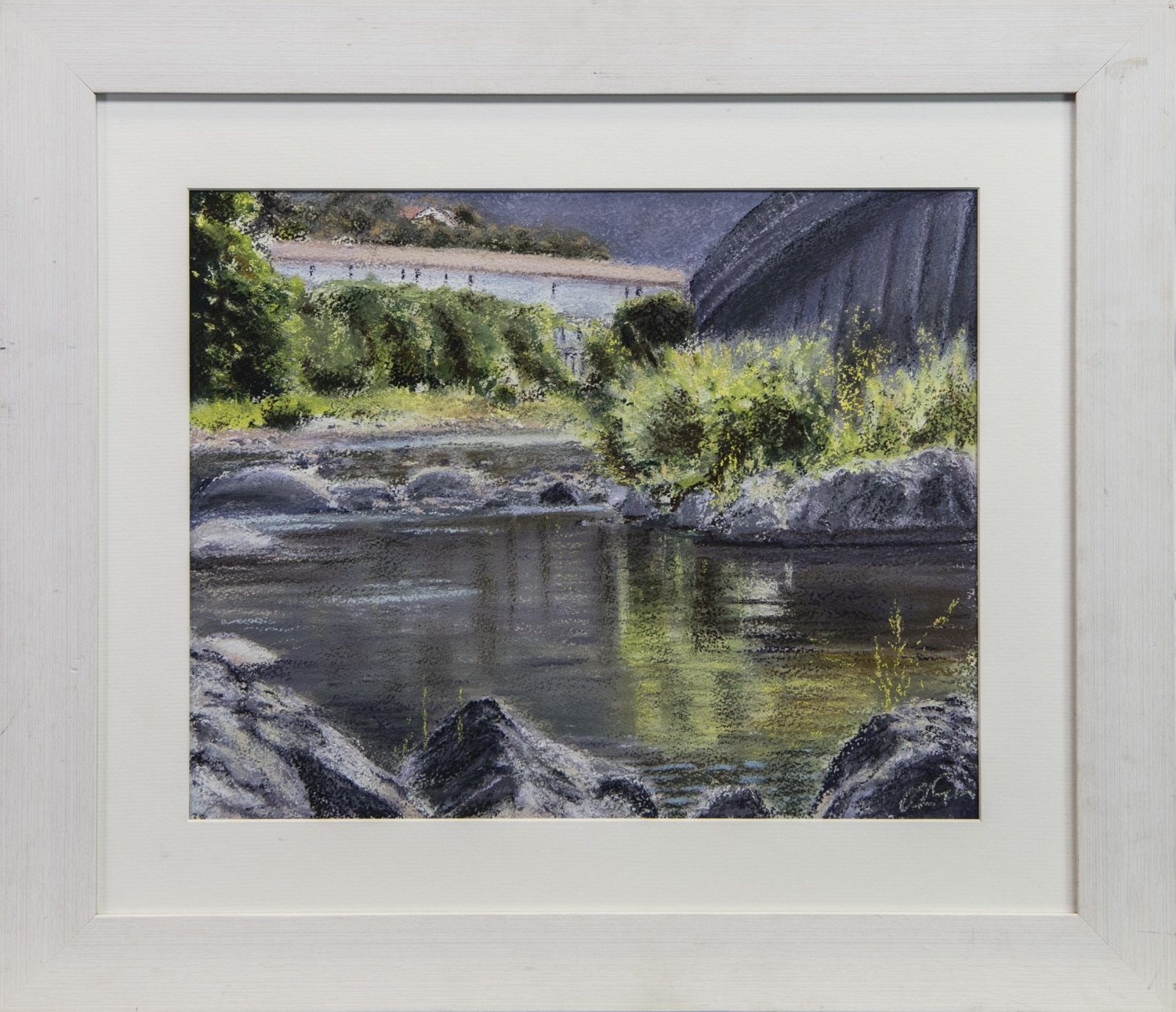 RIVER TECH, AMELIE LES BAINS, A PASTEL BY ALICK GRAY