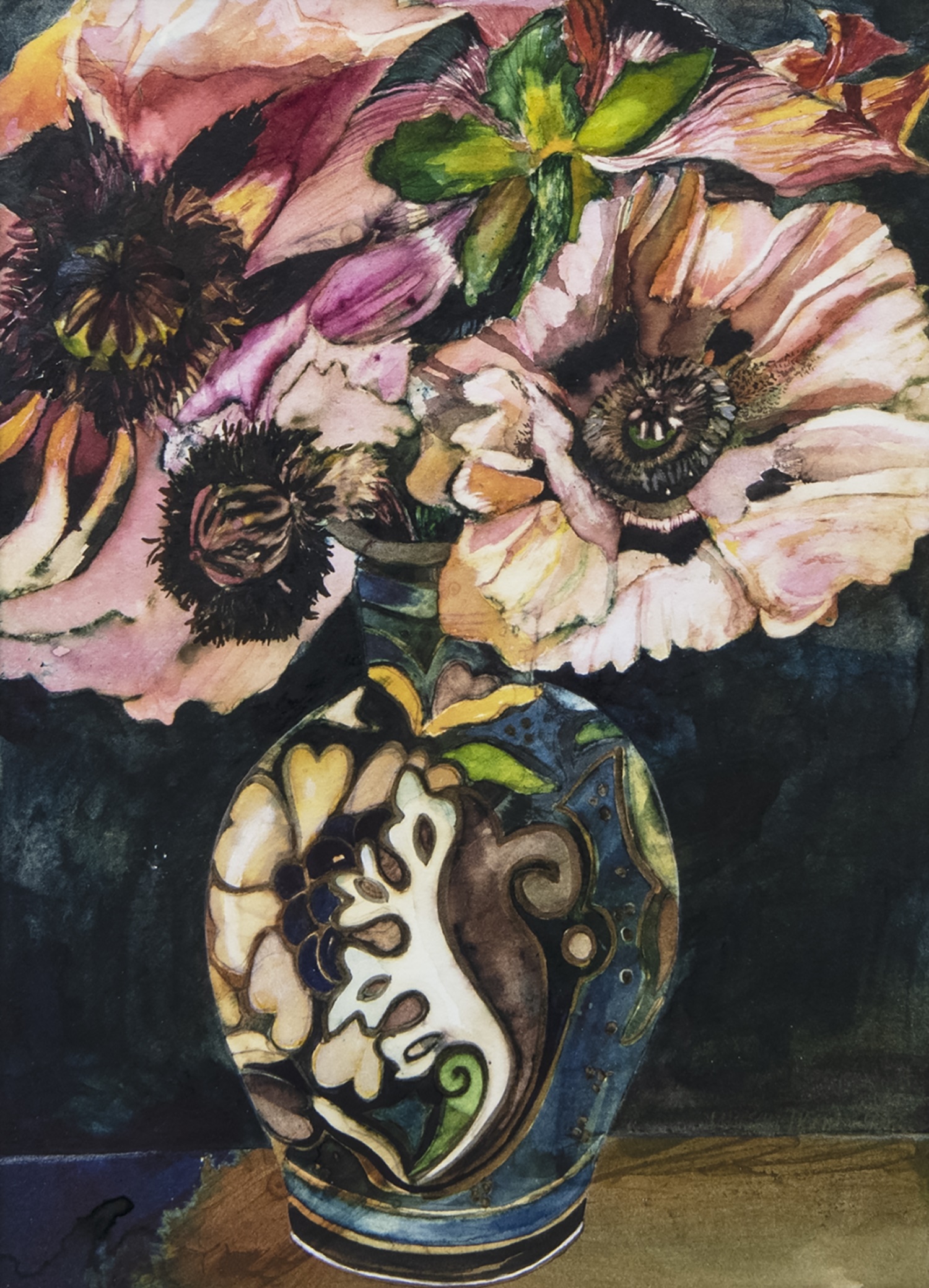 VASE WITH FLOWERS, A GOUACHE BY LINDSAY J KEIR - Image 2 of 2