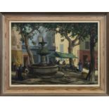 MEDITERRANEAN STREET SCENE, A FRENCH OIL