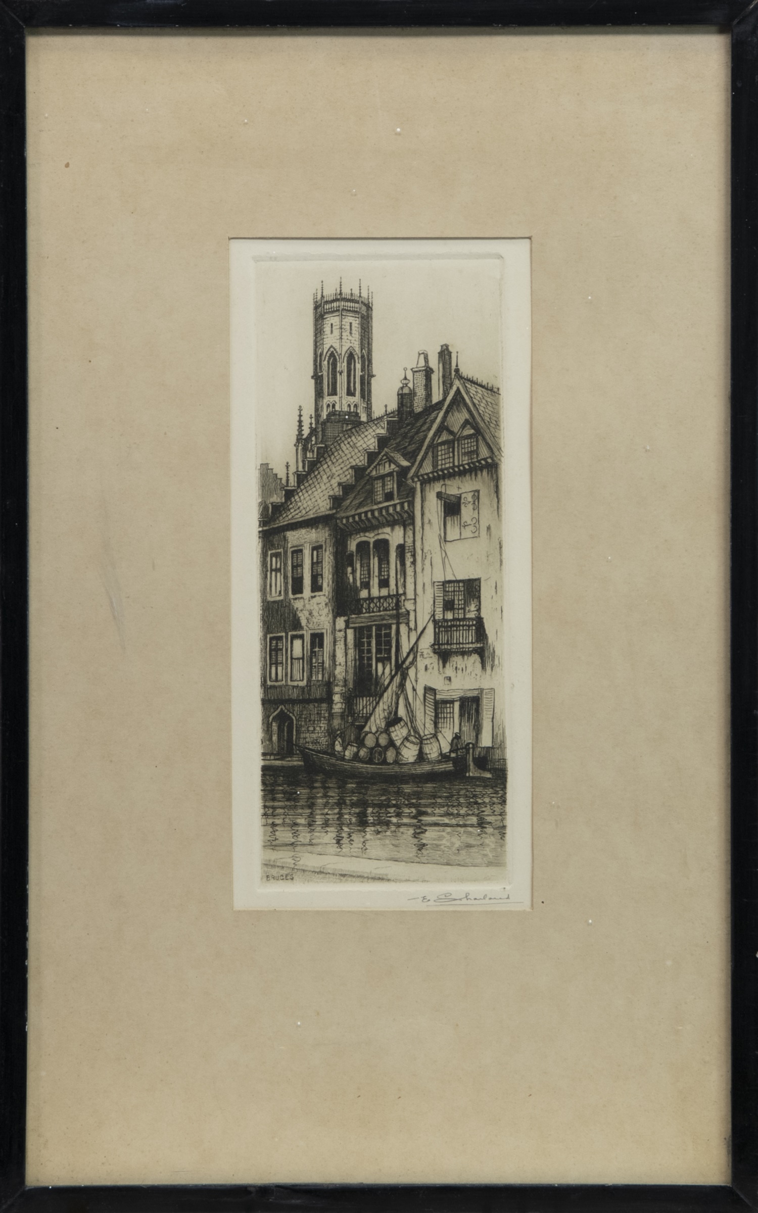 A PAIR OF ARCHITECTURAL ETCHINGS - Image 2 of 2