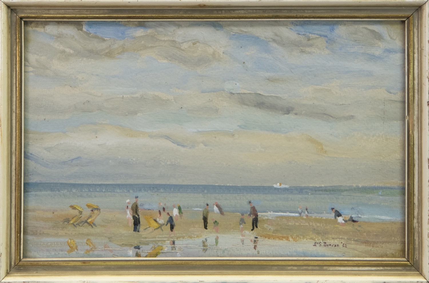 BEACH, EDINBURGH, AN OIL BY T G MCGILL DUNCAN