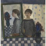 GIRL AND MIRROR, A WATERCOLOUR BY MARYSIA DONALDSON