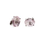 A PAIR OF MORGANITE STUD EARRINGS