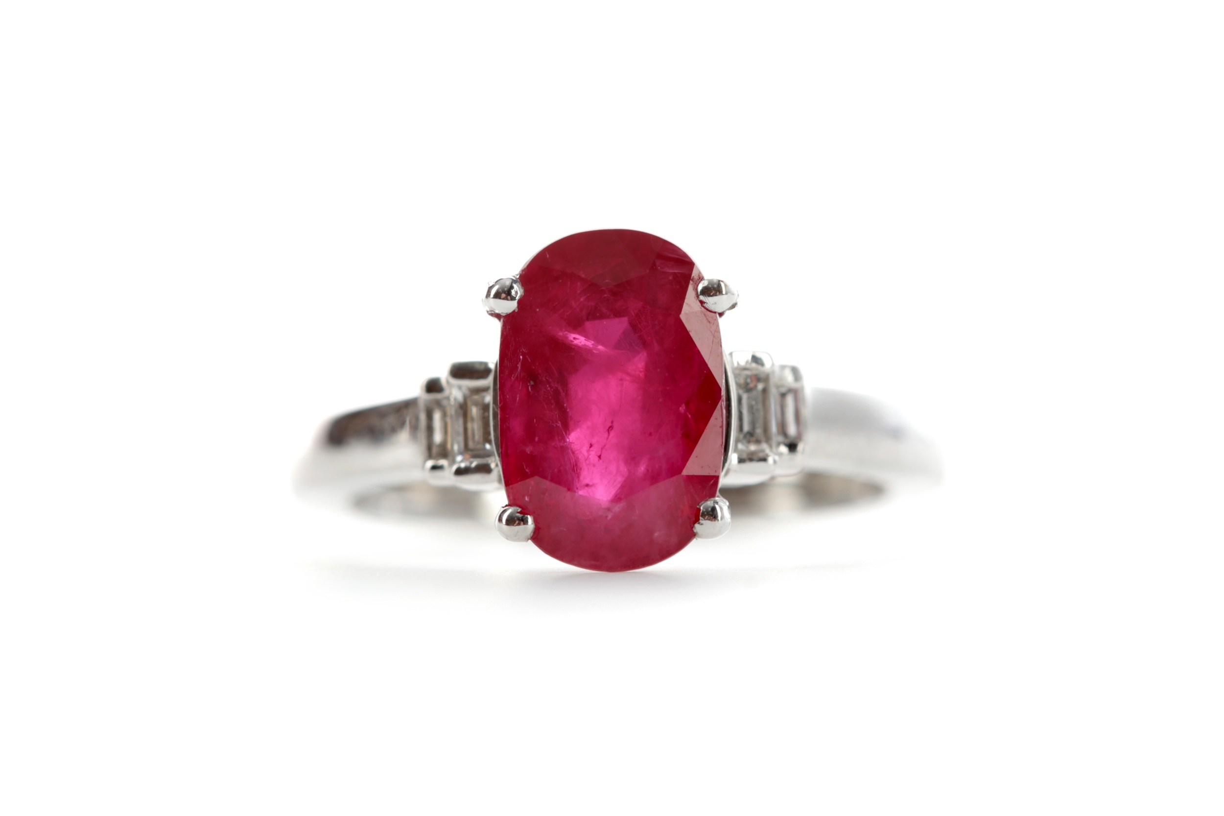 A RUBY AND DIAMOND RING