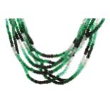 A BEADED EMERALD NECKLACE