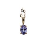 A TANZANITE SOLITAIRE PENDANT