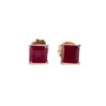 A PAIR OF RUBY STUD EARRINGS