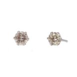 A PAIR OF DIAMOND STUD EARRINGS