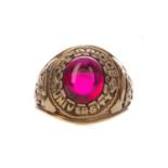 A GEM SET CAMBRIDGE UNIVERSITY RING