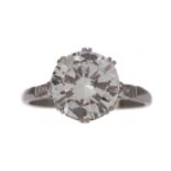 AN IMPRESSIVE GIA CERTIFICATED DIAMOND SOLITAIRE RING