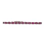 A TREATED RUBY AND DIAMOND BRACELET