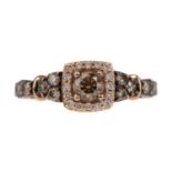 A COGNAC DIAMOND RING BY LE VIAN