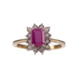 A RUBY AND DIAMOND RING