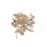 NINE CARAT GOLD FLOWER BROOCH