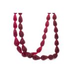 A CARVED BEAD RUBY NECKLACE
