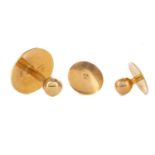 THREE EIGHTEEN CARAT GOLD SHIRT STUDS